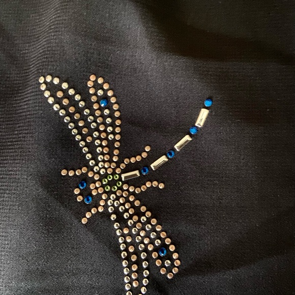 Cache Dragonfly Black Sheer Long Skirt with Side Slits Vintage - Picture 3 of 5